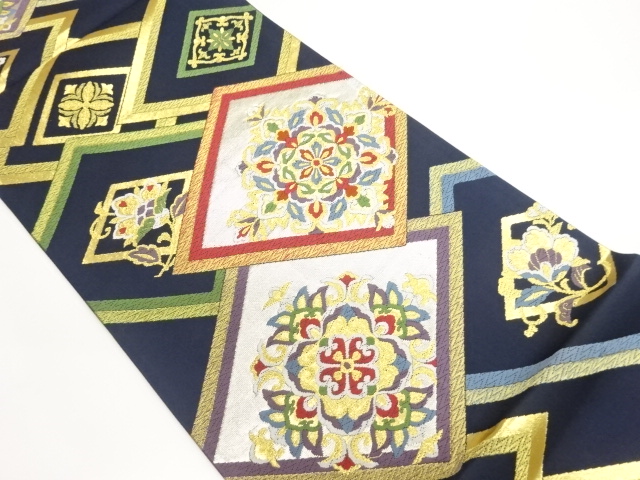 JAPANESE FUKURO OBI / WOVEN FLOWER CREST